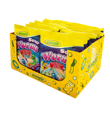 Woogie Saure Würmer 250g gezuckerte Fruchtgummis säuerlich-fruchtig – Detailansicht