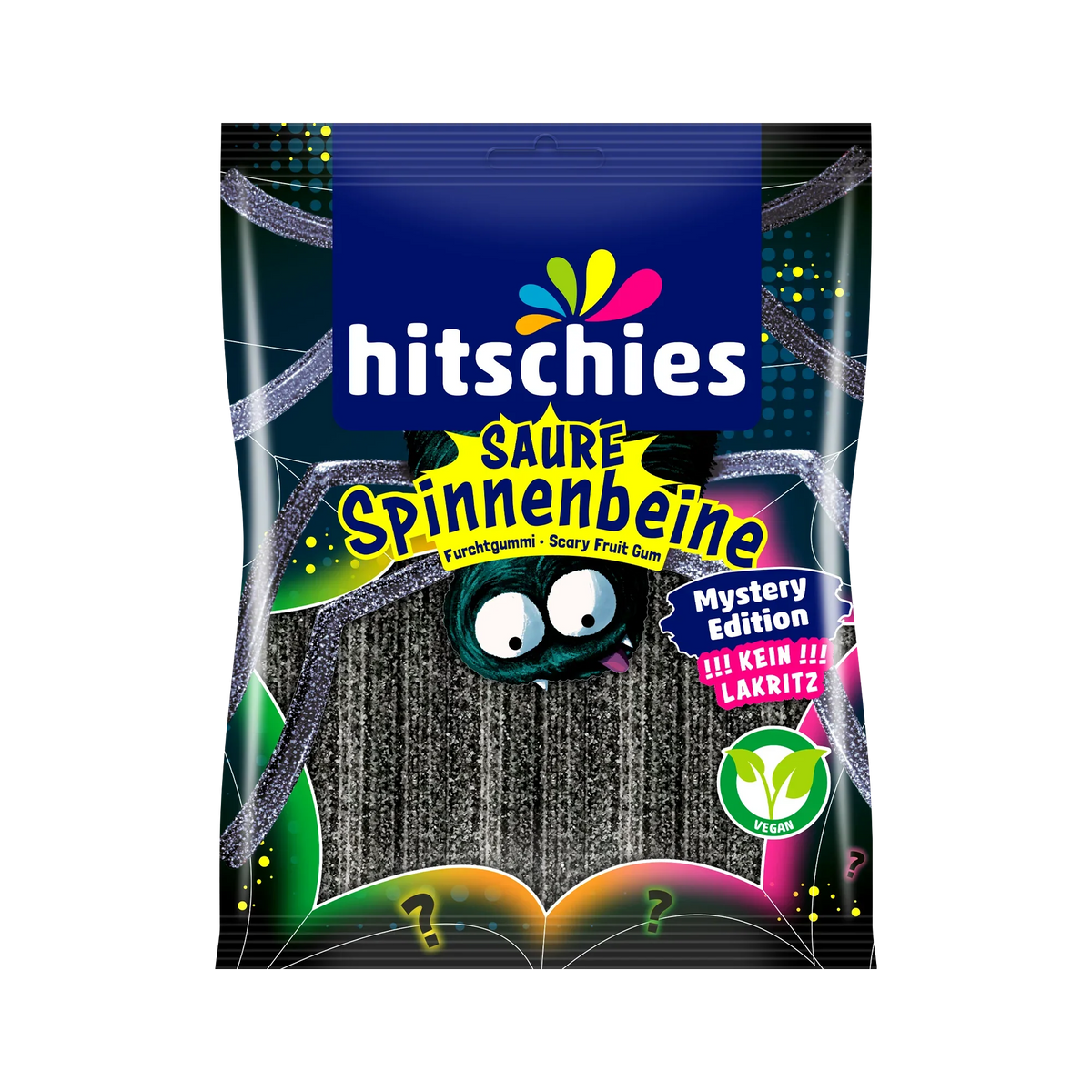 Hitschies Saure Spinnenbeine Mystery Edition 125g – Produktansicht – Produktansicht