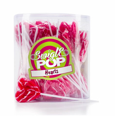 Swigle Pop Mini Heart Lollis Wassermelone 50x12g Pack