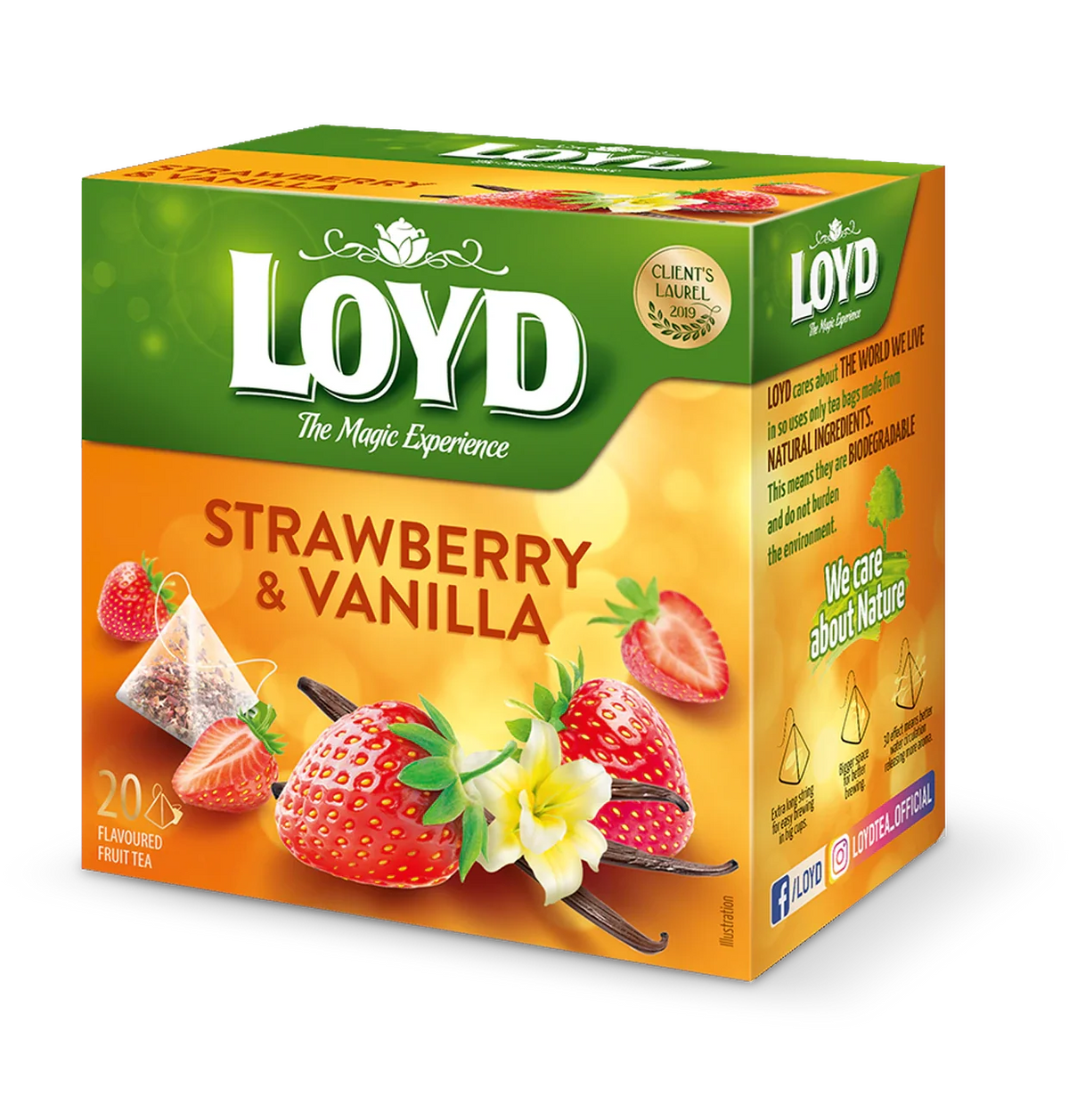 Loyd Tee Erdbeer Vanille Pyramidenbeutel 20x2g Früchtetee