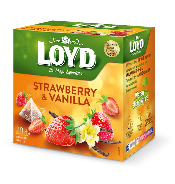 Loyd Tee Erdbeer Vanille Pyramidenbeutel 20x2g Früchtetee