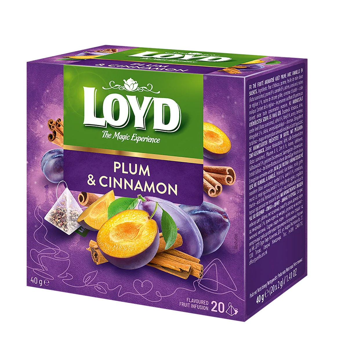 Loyd Tee Pflaume und Zimt Pyramiden-Beutel 20x2g aromatischer Früchtetee