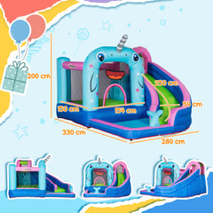 Aufblasbare Hüpfburg Spielburg für Outdoor Sprungbereich für Kinder 3-8 Jahre Wasserbecken