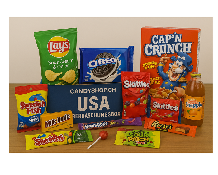 Candyshop.ch USA Mystery Monats-Überraschungsbox 175g Snackmix – Produktansicht