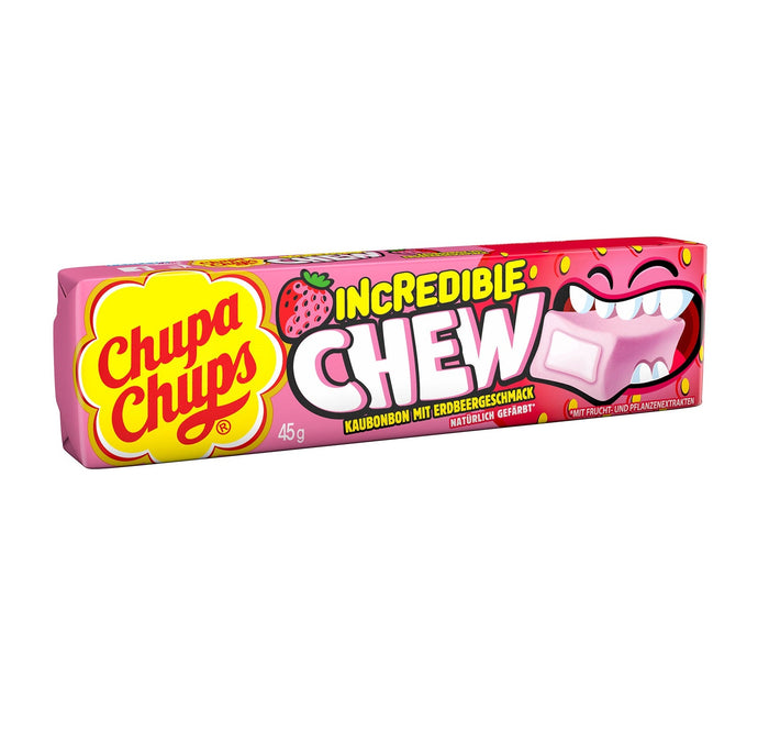 Chupa Chups Incredible Chew Erdbeere Kaubonbons 10er Pack 45g – Produktansicht