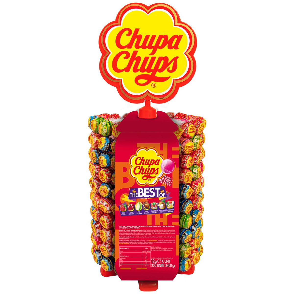 Chupa Chups The Best Of 200er Lollis Multicolor 2400g Thekendisplay – Produktansicht