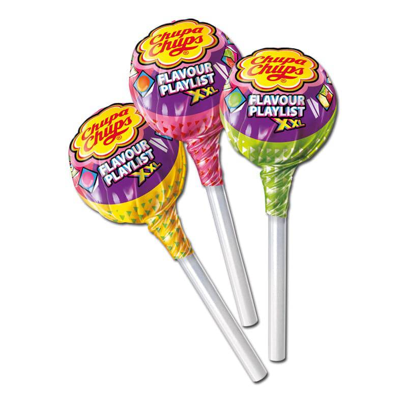 Chupa Chups XXL Flavour Playlist Lolli grün 29g, 25 Stück Packung – Detailansicht