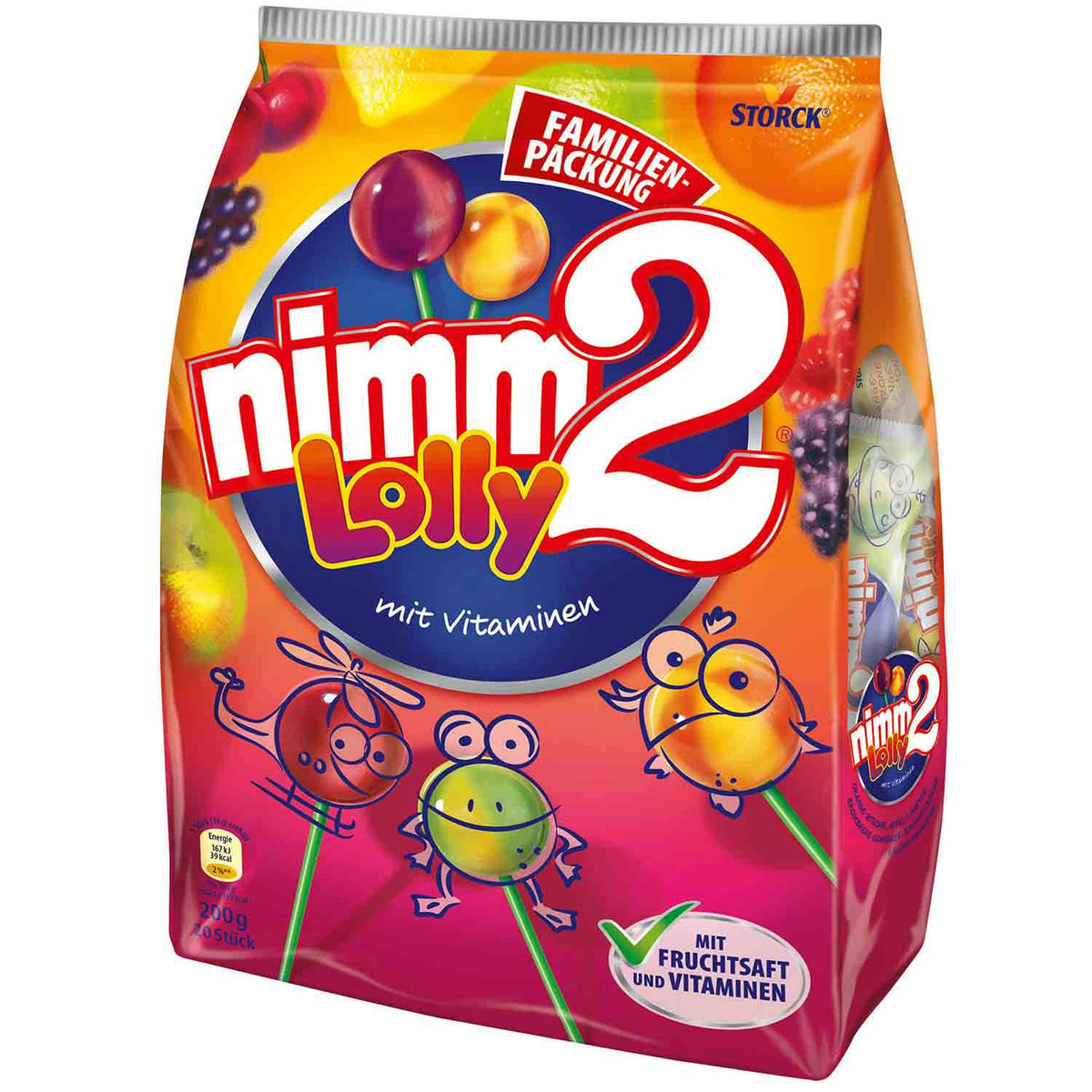 Chupa Chups nimm2 Lolly 20 einzeln verpackte Lollis 200g – Produktansicht