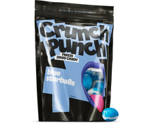 Crunch Punch Blue Starballs Gefriergetrocknete Bonbons 100g Blau – Produktansicht
