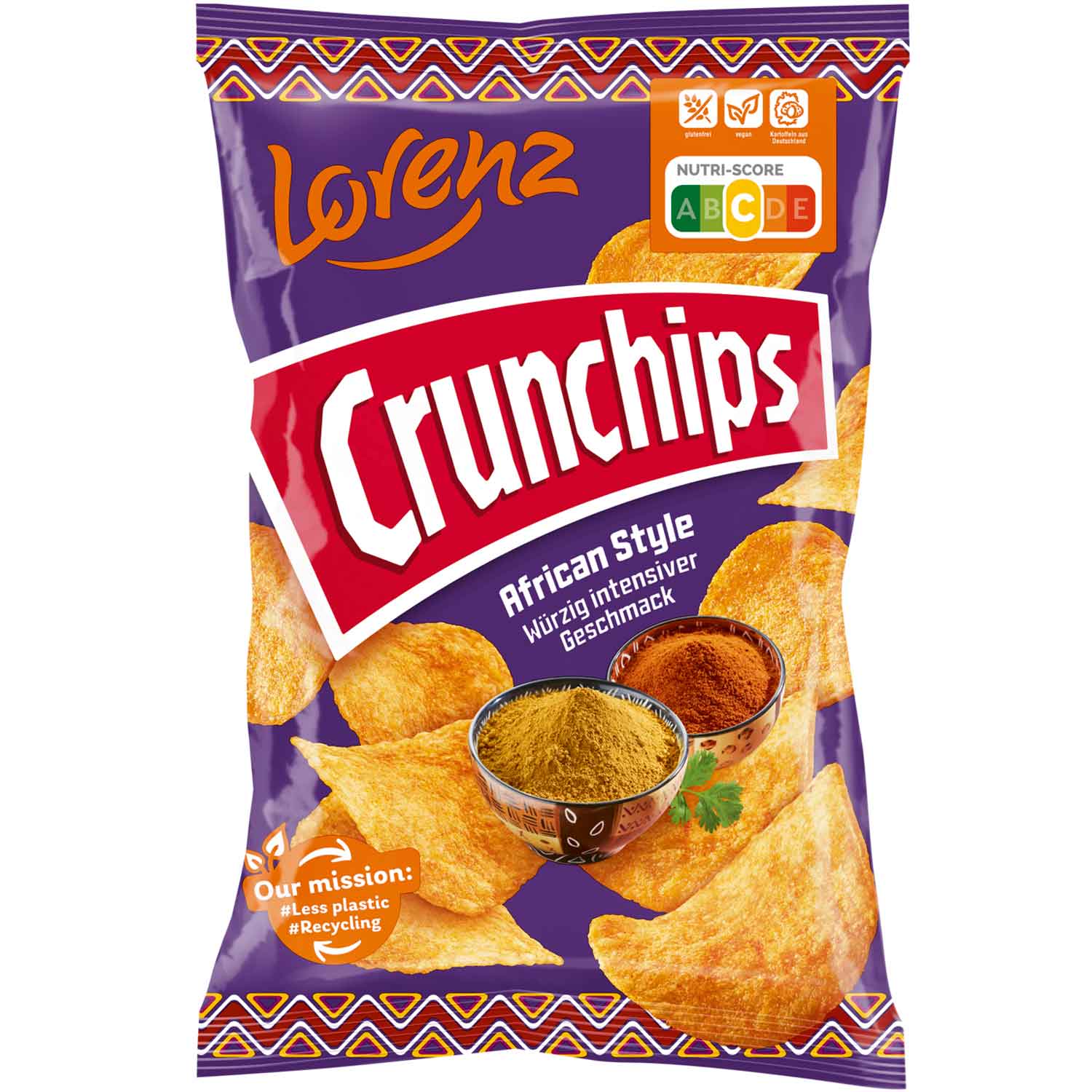 Crunchips African Style Kartoffelchips würzig 150g Beutel