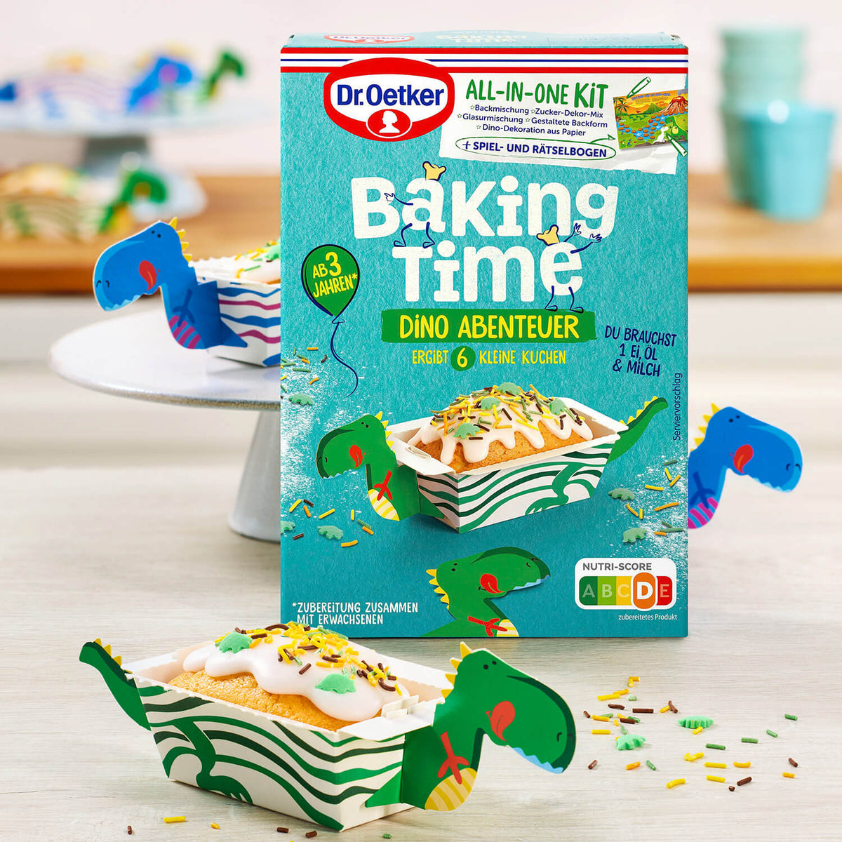Dr Oetker Backmischung Dino Abenteuer Vanille 175g Backkit – Rückansicht