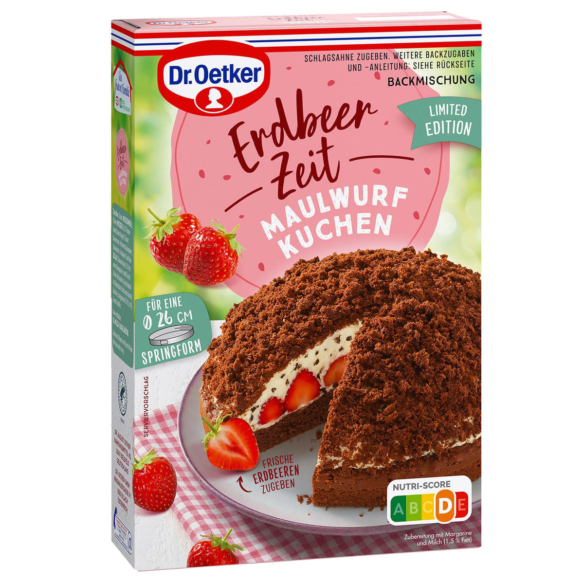 Dr Oetker Backmischung Erdbeer Zeit Maulwurf Kuchen 175g – Produktansicht