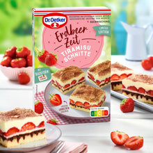 Dr Oetker Erdbeer Zeit Tiramisu Schnitte Backmischung 175g Produktansicht – Rückansicht