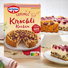 Dr Oetker Backmischung Kirschli Kuchen 335g mit Schokoladenflocken – Detailansicht