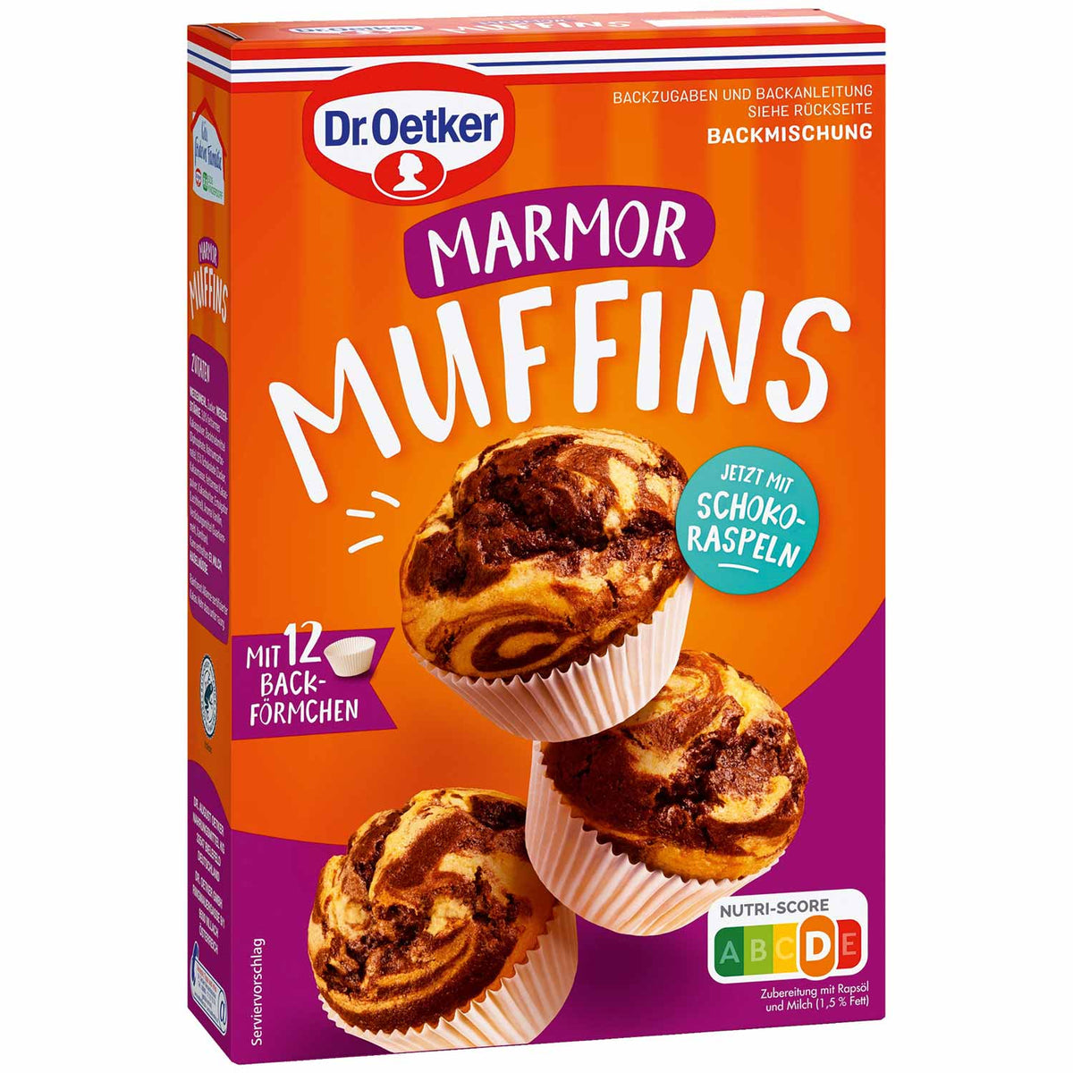 Dr Oetker Backmischung Muffins Marmor 325g für 12 Schokoladen-Muffins
