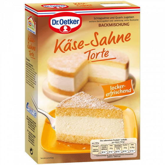Dr Oetker Käse-Sahne Torte Backmischung 385g für klassische Käse-Sahne Torte