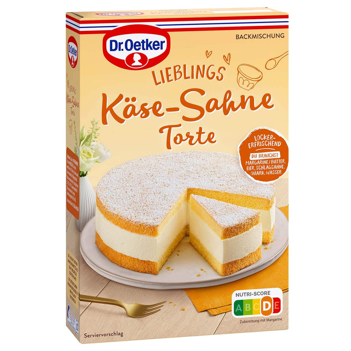 Dr Oetker Käse-Sahne Torte Backmischung 385g für klassische Käse-Sahne Torte – Seitenansicht