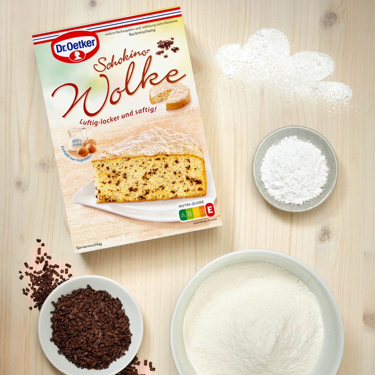 Dr Oetker Schokino Wolke Backmischung 485g für Schokoladenkuchen – Detailansicht