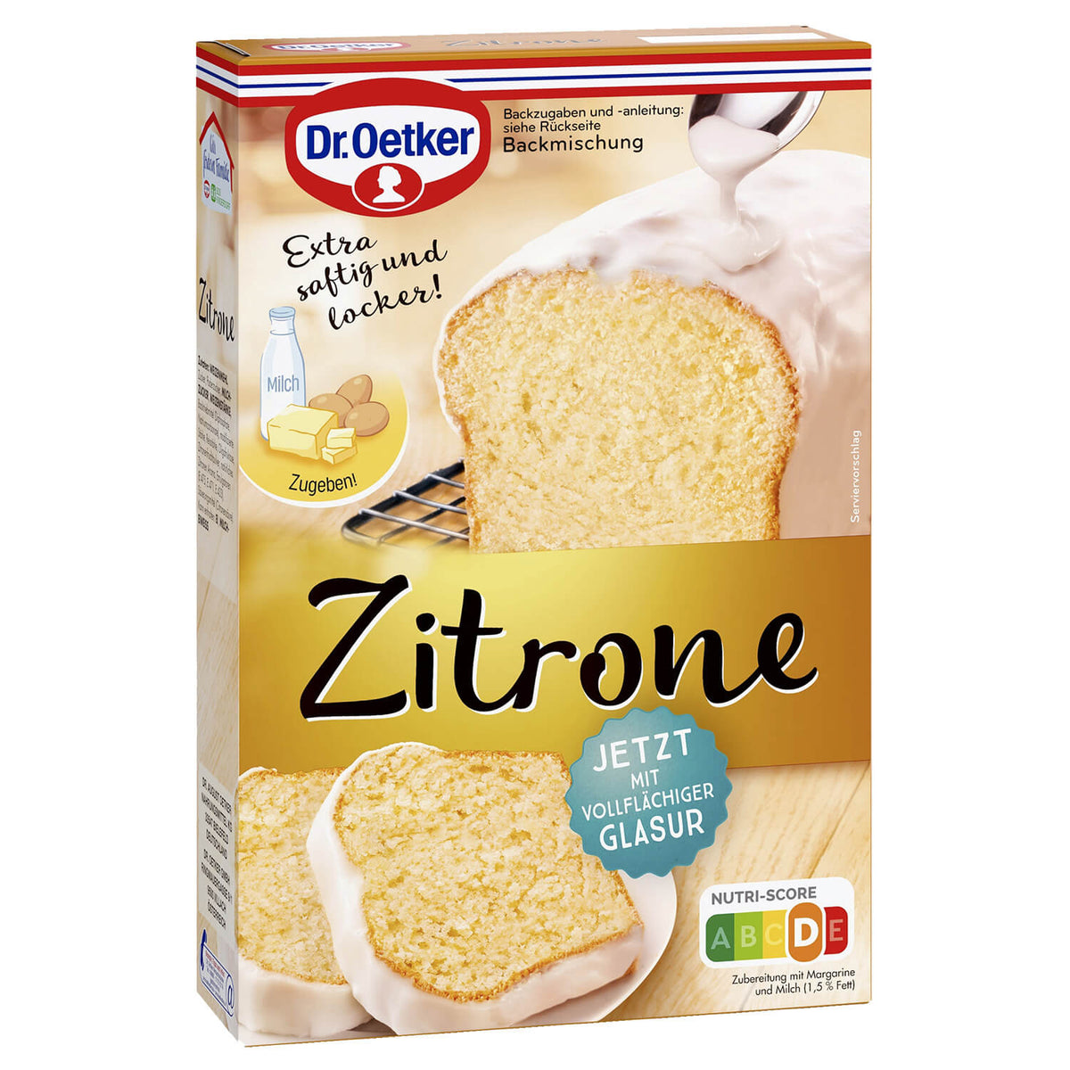 Dr Oetker Zitronen Kuchen Backmischung 150g Packung – Produktansicht