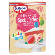 Dr Oetker Dr. Oetker 4er Set Back- und Speisefarben 175g Kuchendekoration – Produktansicht