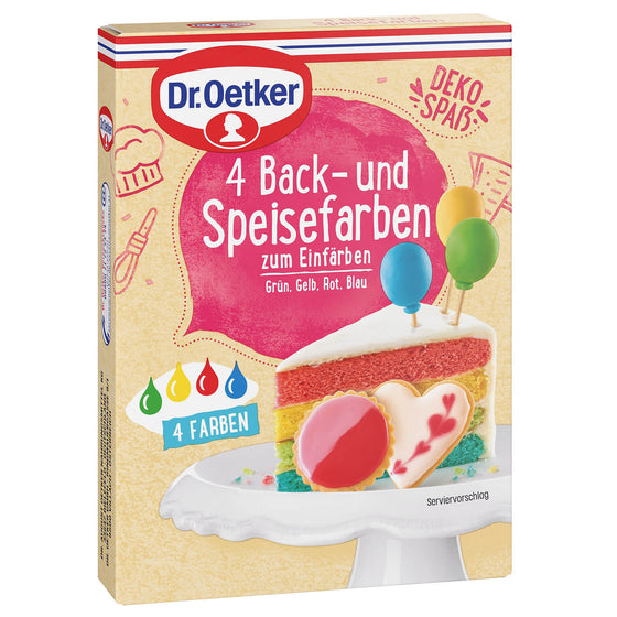 Dr. Oetker 4 Back- und Speisefarben 175g für Kuchendekoration