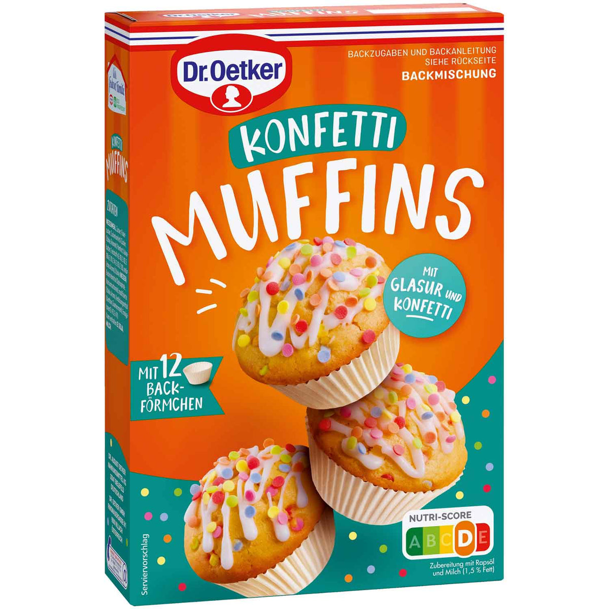 Dr Oetker Backmischung Muffins Konfetti 360g Backmischung für bunte Muffins