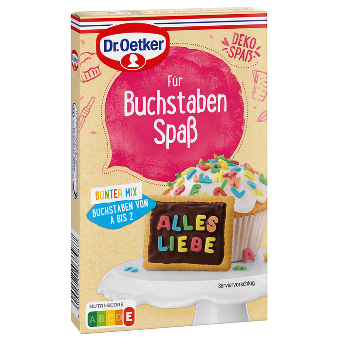 Dr Oetker Für Buchstaben Spass Bunter Mix Kuchendekoration 175g – Produktansicht