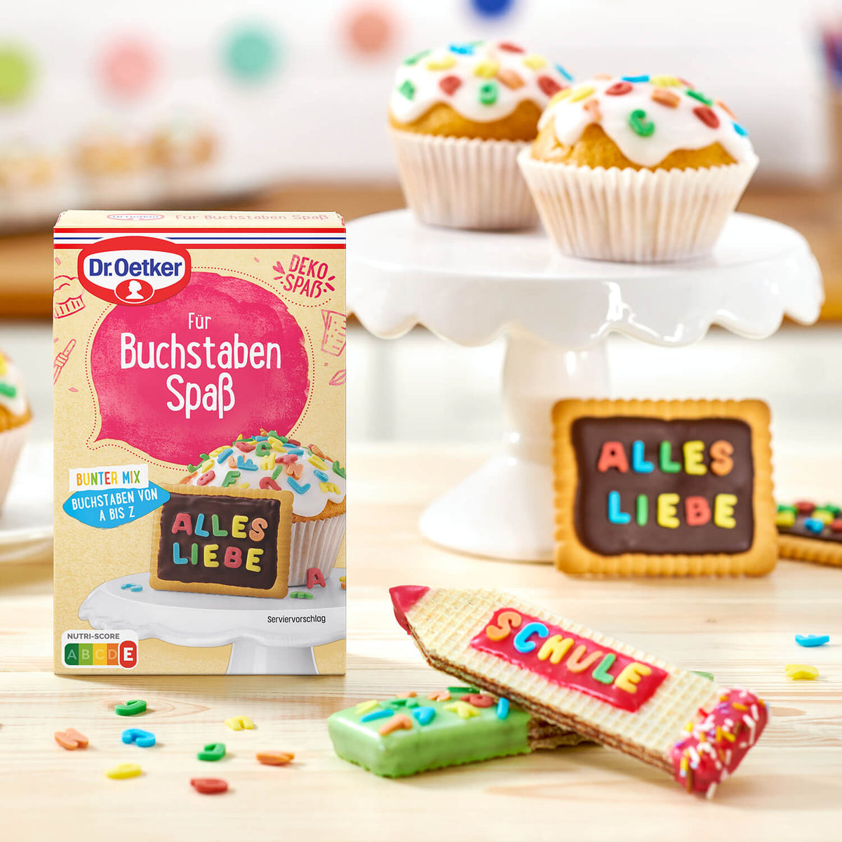 Dr Oetker Für Buchstaben Spass Bunter Mix Kuchendekoration 175g – Rückansicht