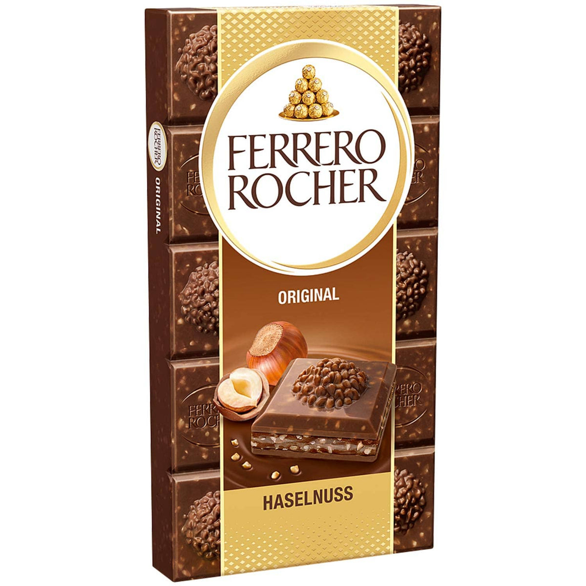 Ferrero Rocher Original Milchschokolade Tafel 90g mit Haselnüssen