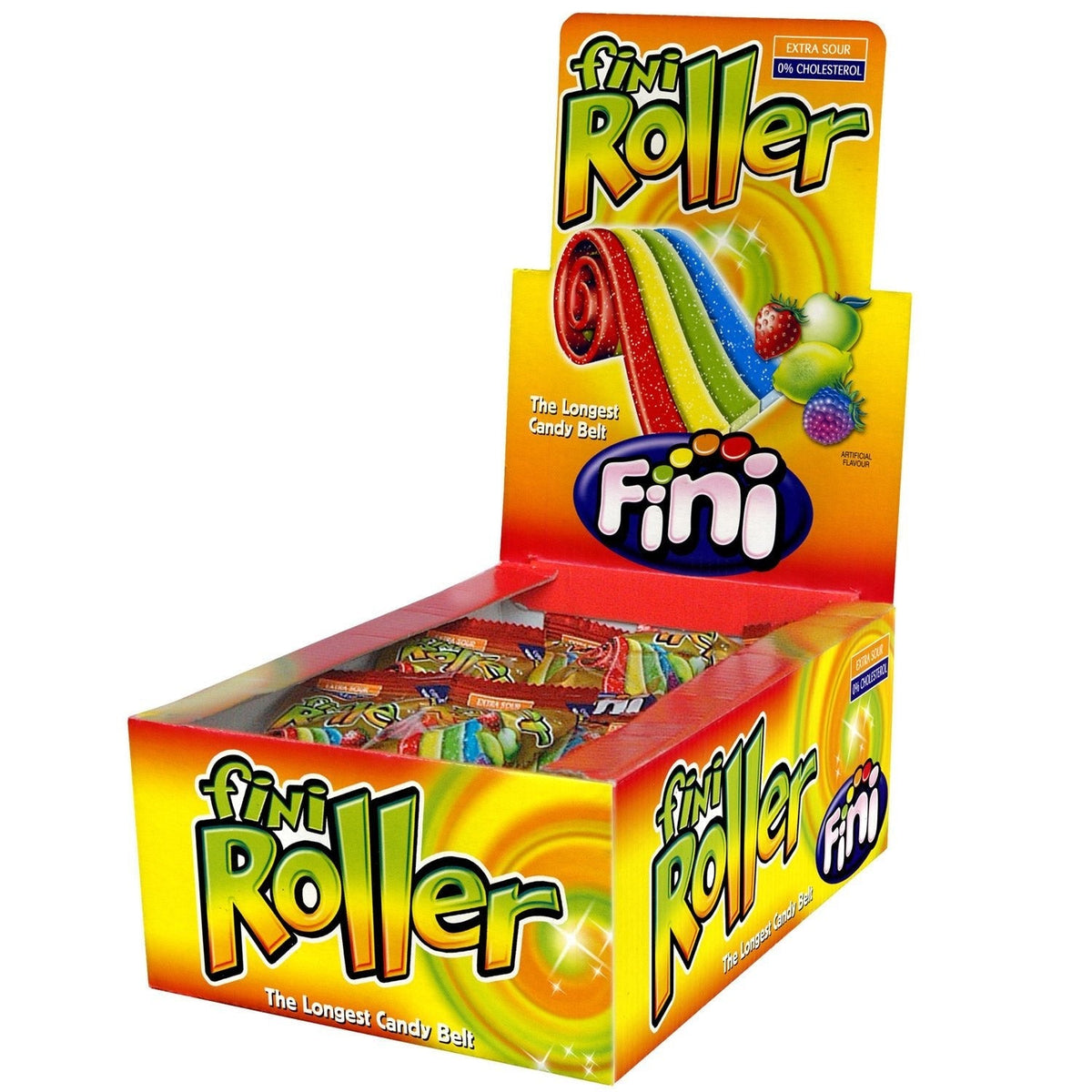 Fini Roller Extra Sour Fruchtgummi Rolle 40x20g Packung – Produktansicht