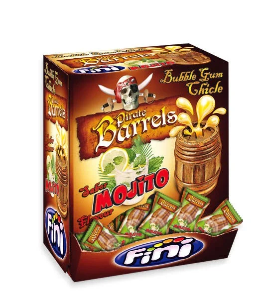 FINI Mojito Pirate Barrels Kaugummi 200 Stück Beutel – Produktansicht