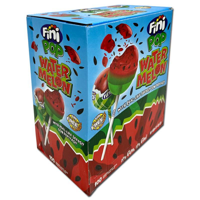 Fini Pop Watermelon Lutscher 100 Stück mit fruchtigem Wassermelonen-Geschmack – Produktansicht