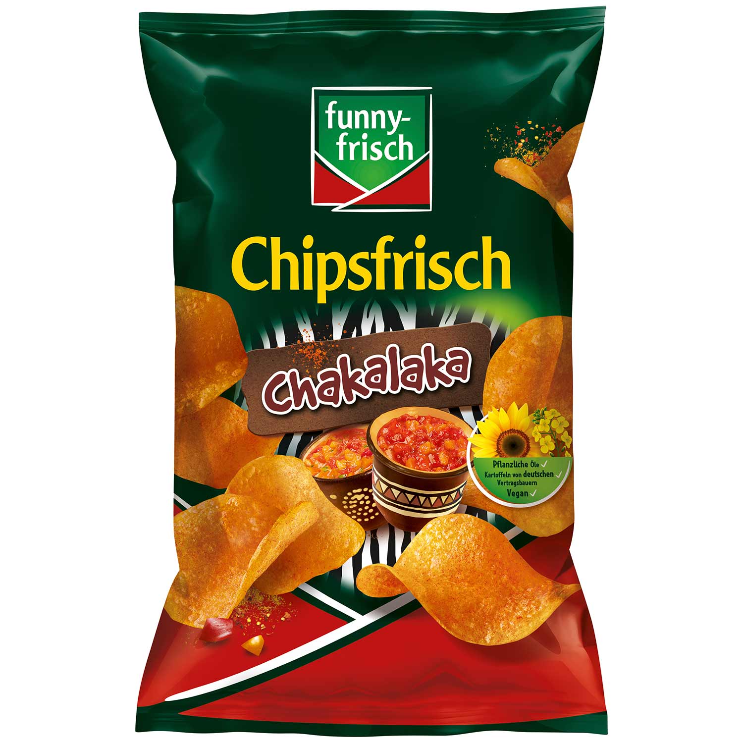 Funny-Frisch Chipsfrisch Chakalaka würzig-süss-scharfe Kartoffelchips 150g