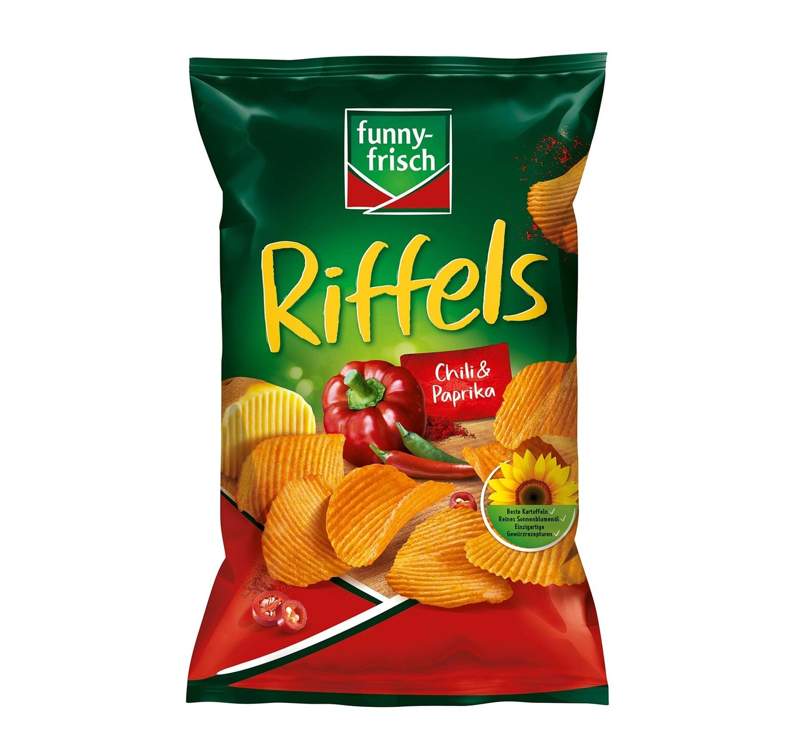 funny-frisch Riffels Chili & Paprika 150g – glutenfrei und vegetarisch