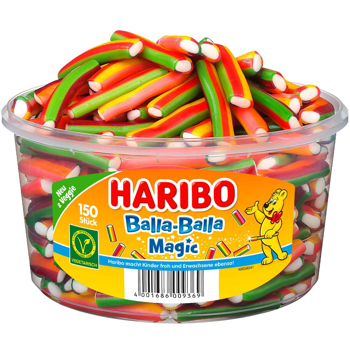 Haribo Balla-Balla Magic vegetarisch Fruchtgummi 1300g Packung – Produktansicht