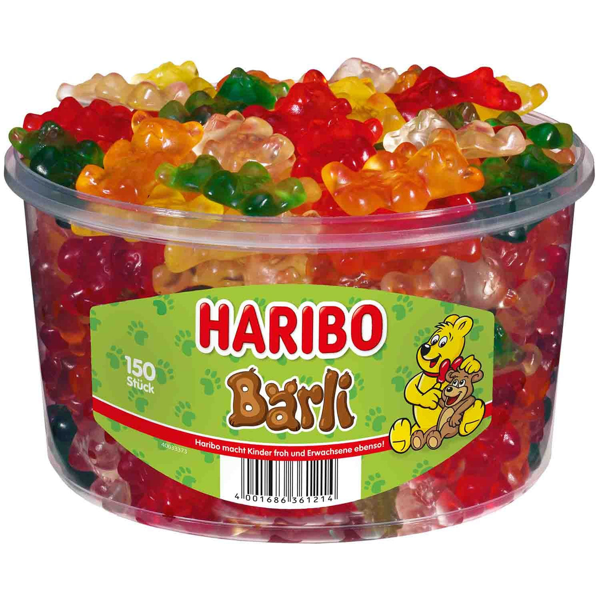 Haribo Bärli extragrosse Fruchtgummi-Bären Gold 150 Stück 1200g – Produktansicht
