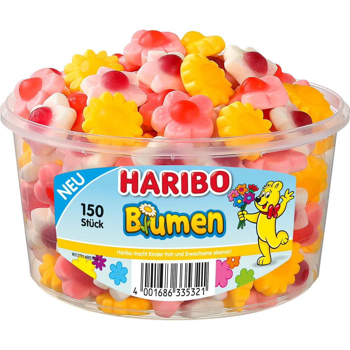 Haribo Bunte Blumen Fruchtgummi 150 Stück 1020g Beutel – Produktansicht