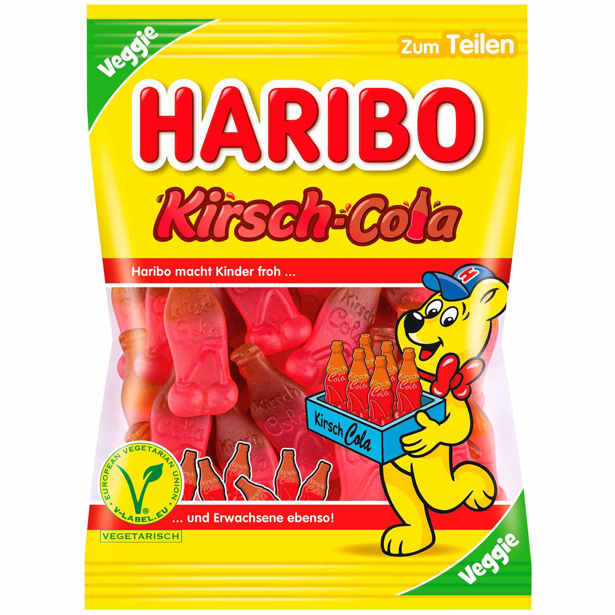 Haribo Kirsch-Cola vegetarisch Fruchtgummi Rot 175g