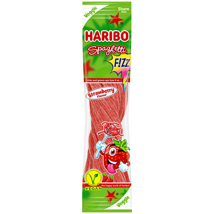 Haribo Spaghetti Strawberry FIZZ vegane Fruchtgummi 200g