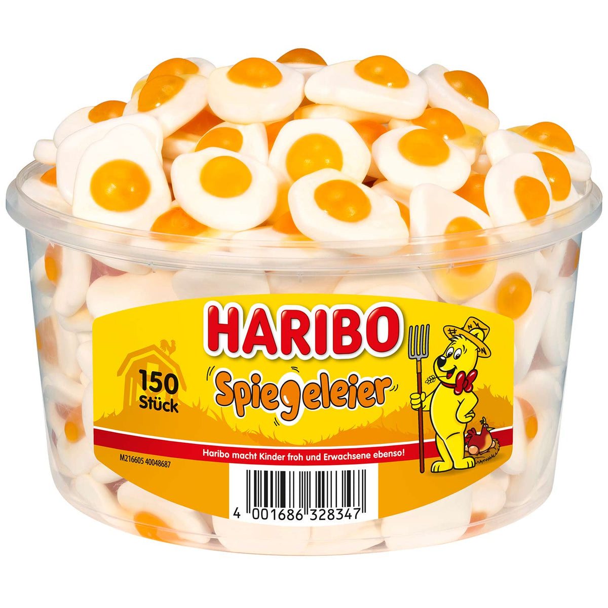 Haribo Spiegeleier Fruchtgummi 975g Beutel mit Schaumzucker – Produktansicht