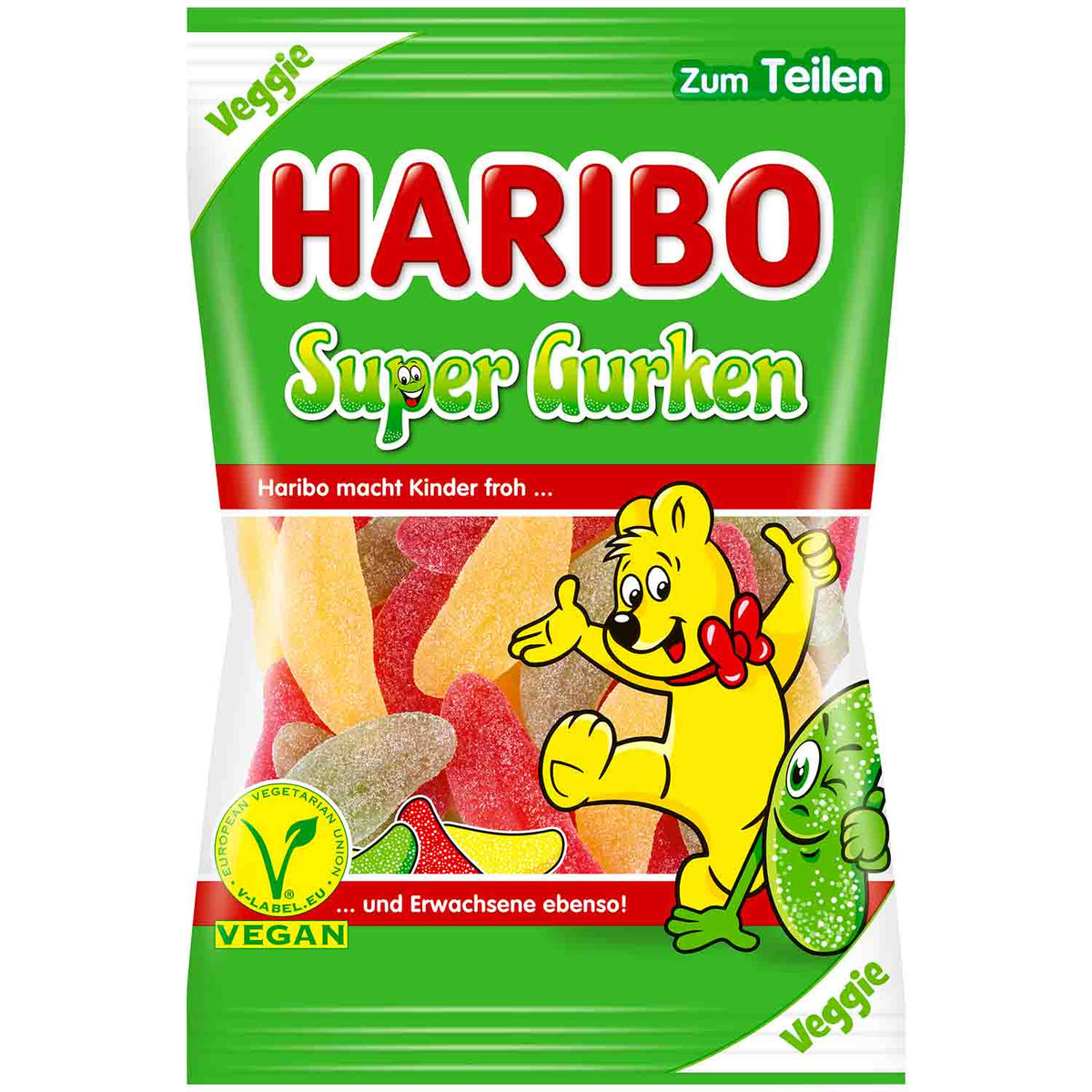 Haribo Super Gurken vegane Fruchtgummi 175g Beutel