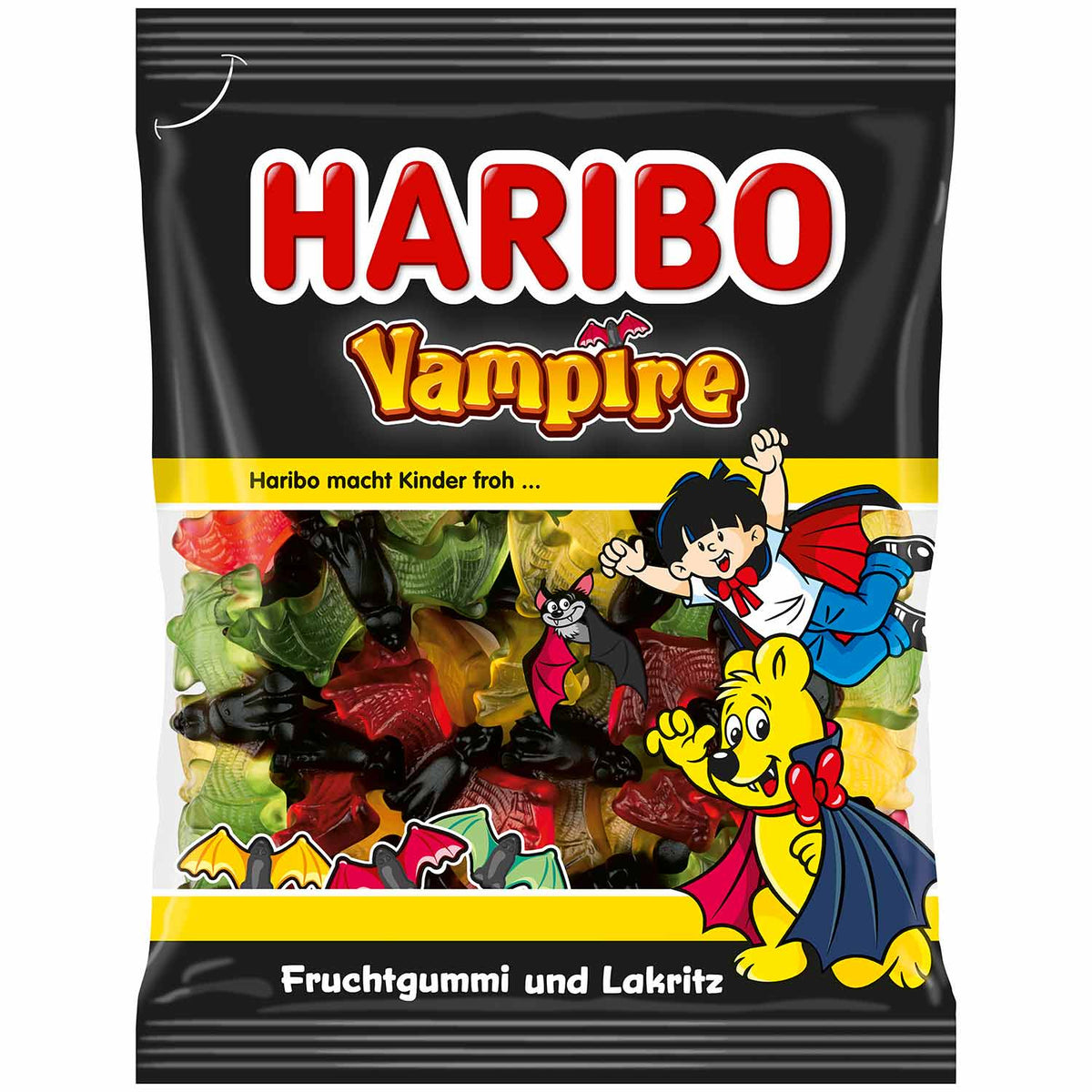 Haribo Vampire 175g Fruchtgummi mit Lakritz in Fledermaus-Form