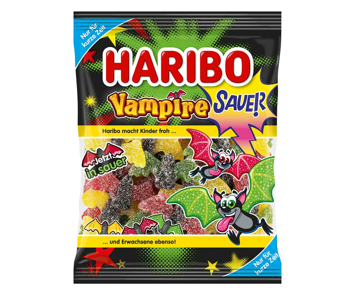 Haribo Vampire sauer 175g saures Fruchtgummi mit Lakritz
