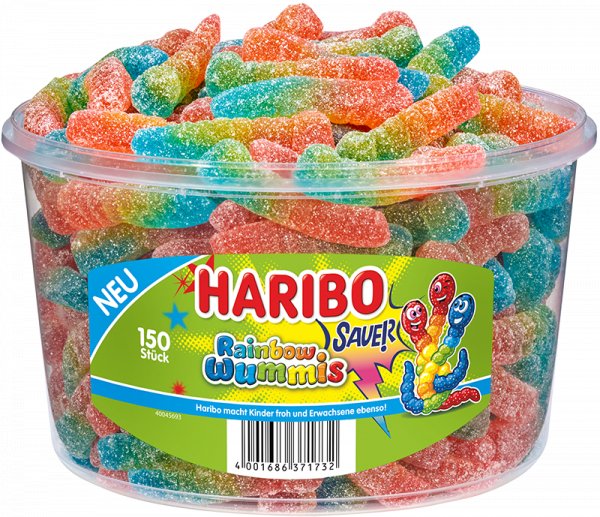 Haribo Wummis Rainbow Sauer Fruchtgummi 150 Stück 175g