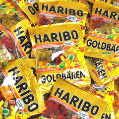 Haribo Goldbären Minis 100x10g  100 Portionspackungen mit Mini-Fruchtgummi-Bären in 6 Geschmacksrichtungen. Ohne künstliche Farbstoffe.