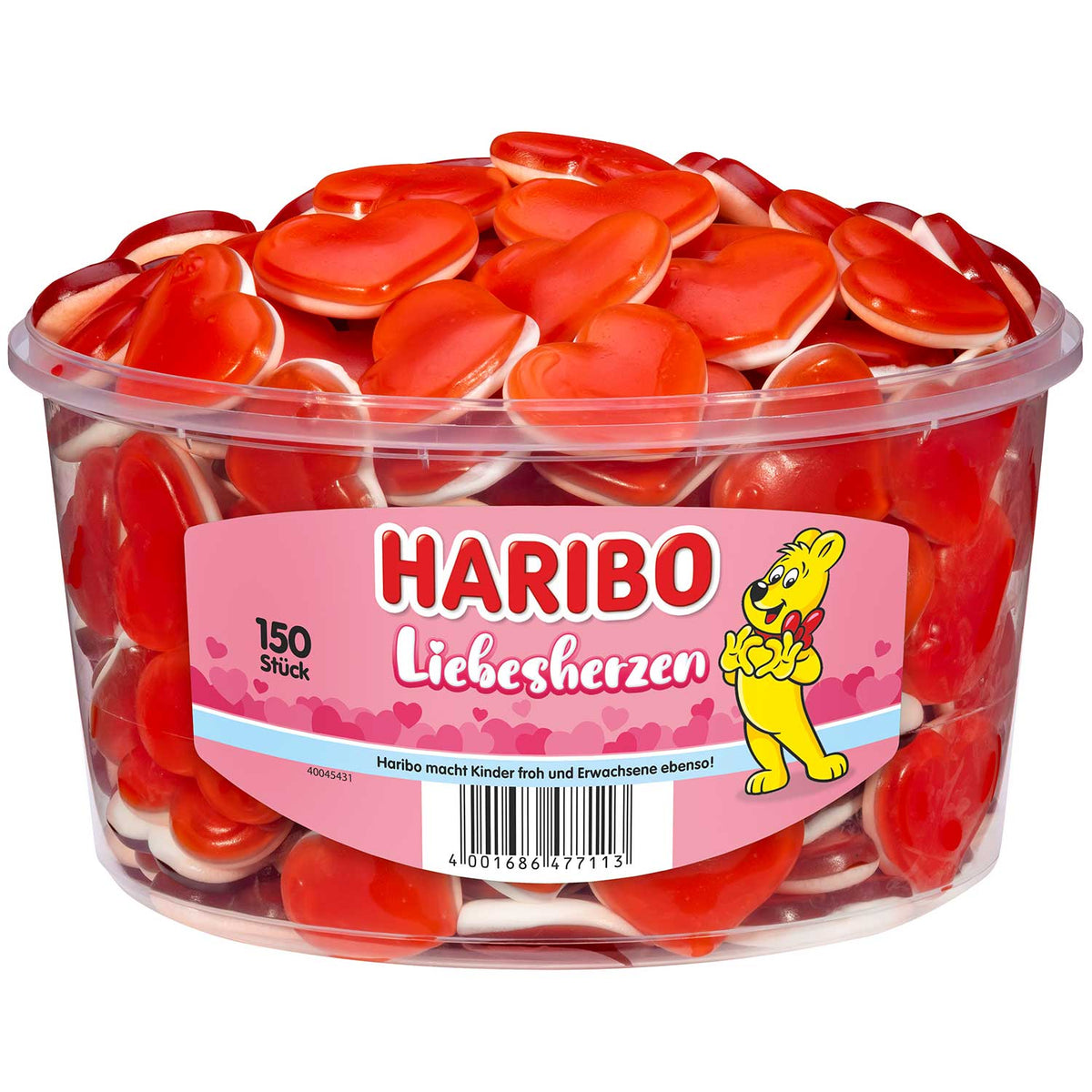 Haribo Liebesherzen Fruchtgummi Herzform Schaumzucker 1200g – Produktansicht