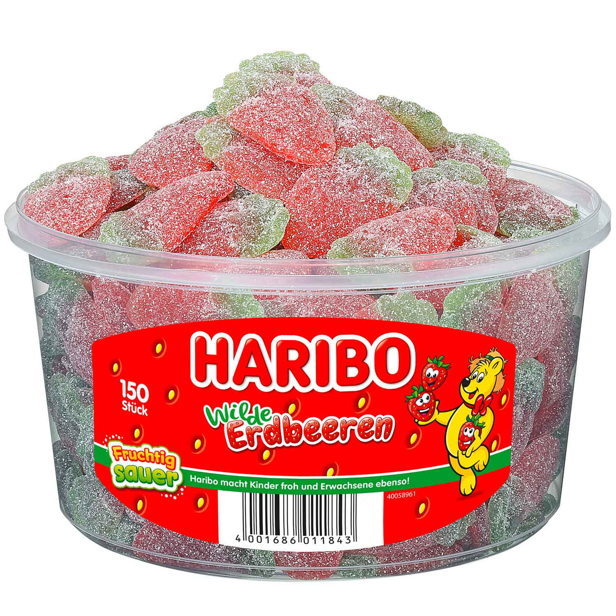 Haribo Wilde Erdbeeren sauer Fruchtgummi mit Erdbeergeschmack – Produktansicht