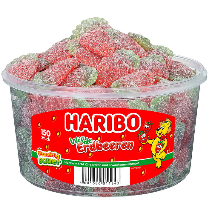 Haribo Wilde Erdbeeren sauer Fruchtgummi mit Erdbeergeschmack – Produktansicht