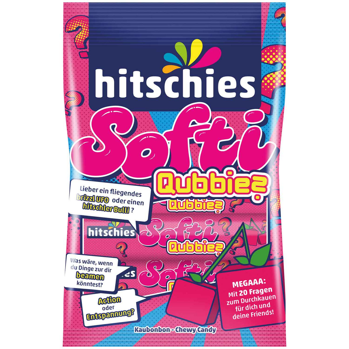 Hitschies Softi Qubbies Kirsche 80g Weiche Kaubonbons mit Kirschgeschmack