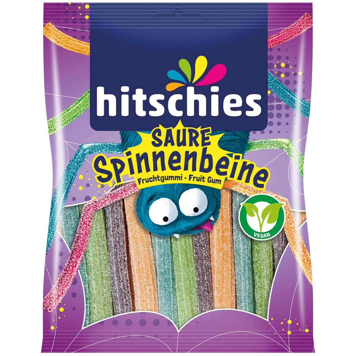 Hitschies Saure Spinnenbeine Fruchtgummi 125g – Saure Geschmacksvielfalt